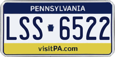 PA license plate LSS6522