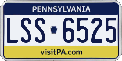 PA license plate LSS6525