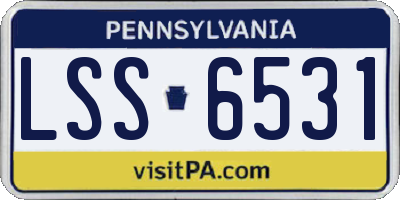 PA license plate LSS6531