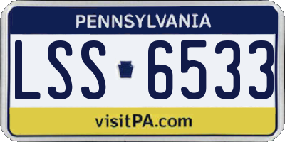 PA license plate LSS6533