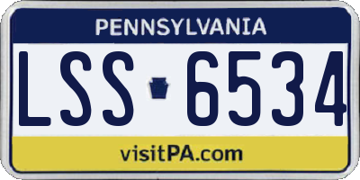 PA license plate LSS6534