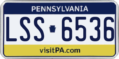 PA license plate LSS6536