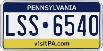 PA license plate LSS6540