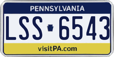 PA license plate LSS6543