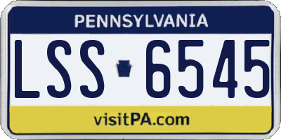 PA license plate LSS6545