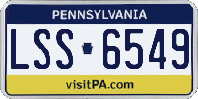 PA license plate LSS6549