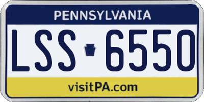 PA license plate LSS6550