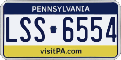 PA license plate LSS6554