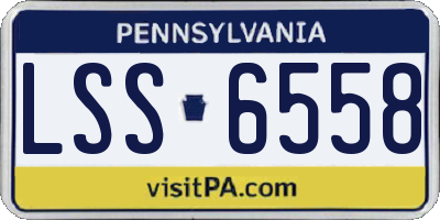 PA license plate LSS6558