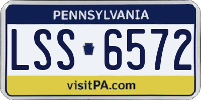 PA license plate LSS6572