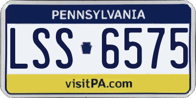 PA license plate LSS6575