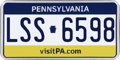PA license plate LSS6598
