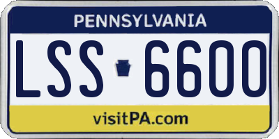 PA license plate LSS6600