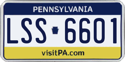 PA license plate LSS6601