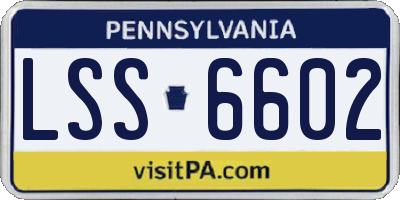 PA license plate LSS6602