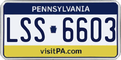 PA license plate LSS6603
