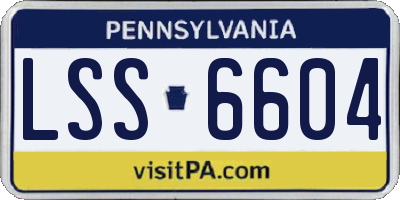 PA license plate LSS6604
