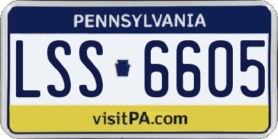 PA license plate LSS6605