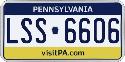 PA license plate LSS6606