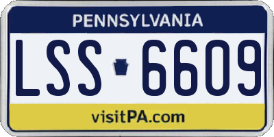 PA license plate LSS6609