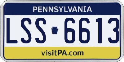 PA license plate LSS6613