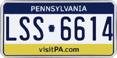 PA license plate LSS6614