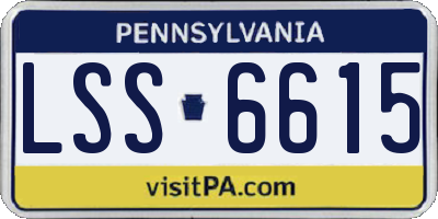 PA license plate LSS6615