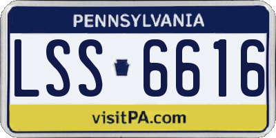 PA license plate LSS6616