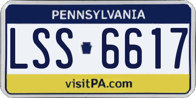PA license plate LSS6617