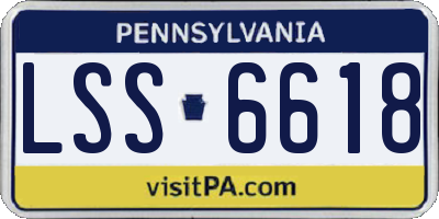 PA license plate LSS6618
