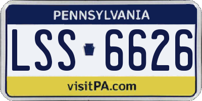 PA license plate LSS6626