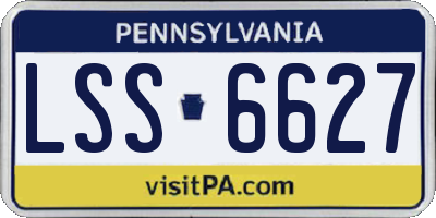 PA license plate LSS6627