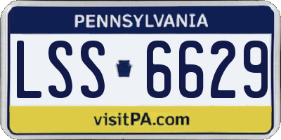 PA license plate LSS6629