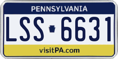 PA license plate LSS6631