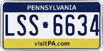 PA license plate LSS6634