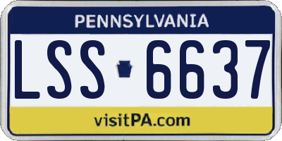PA license plate LSS6637