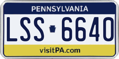 PA license plate LSS6640