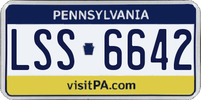 PA license plate LSS6642
