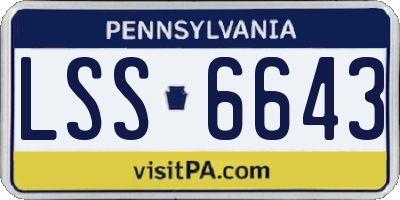 PA license plate LSS6643