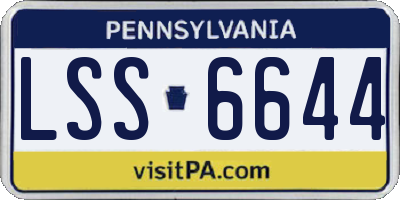PA license plate LSS6644