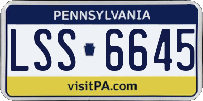 PA license plate LSS6645