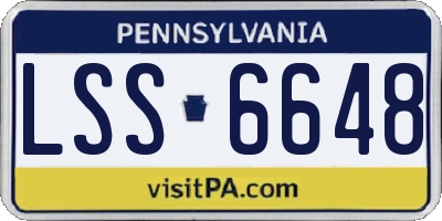 PA license plate LSS6648