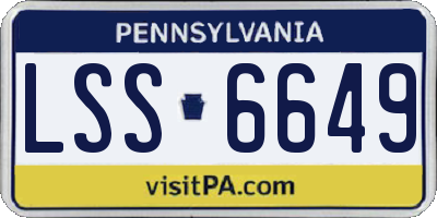 PA license plate LSS6649