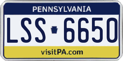 PA license plate LSS6650