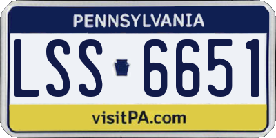 PA license plate LSS6651