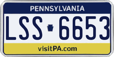 PA license plate LSS6653