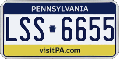 PA license plate LSS6655