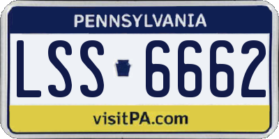 PA license plate LSS6662
