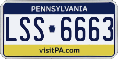 PA license plate LSS6663
