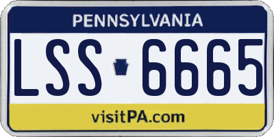 PA license plate LSS6665